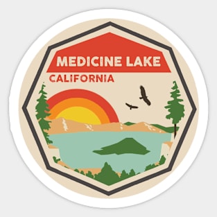 Medicine Lake California Colorful Scene Sticker